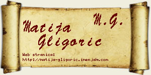 Matija Gligorić vizit kartica